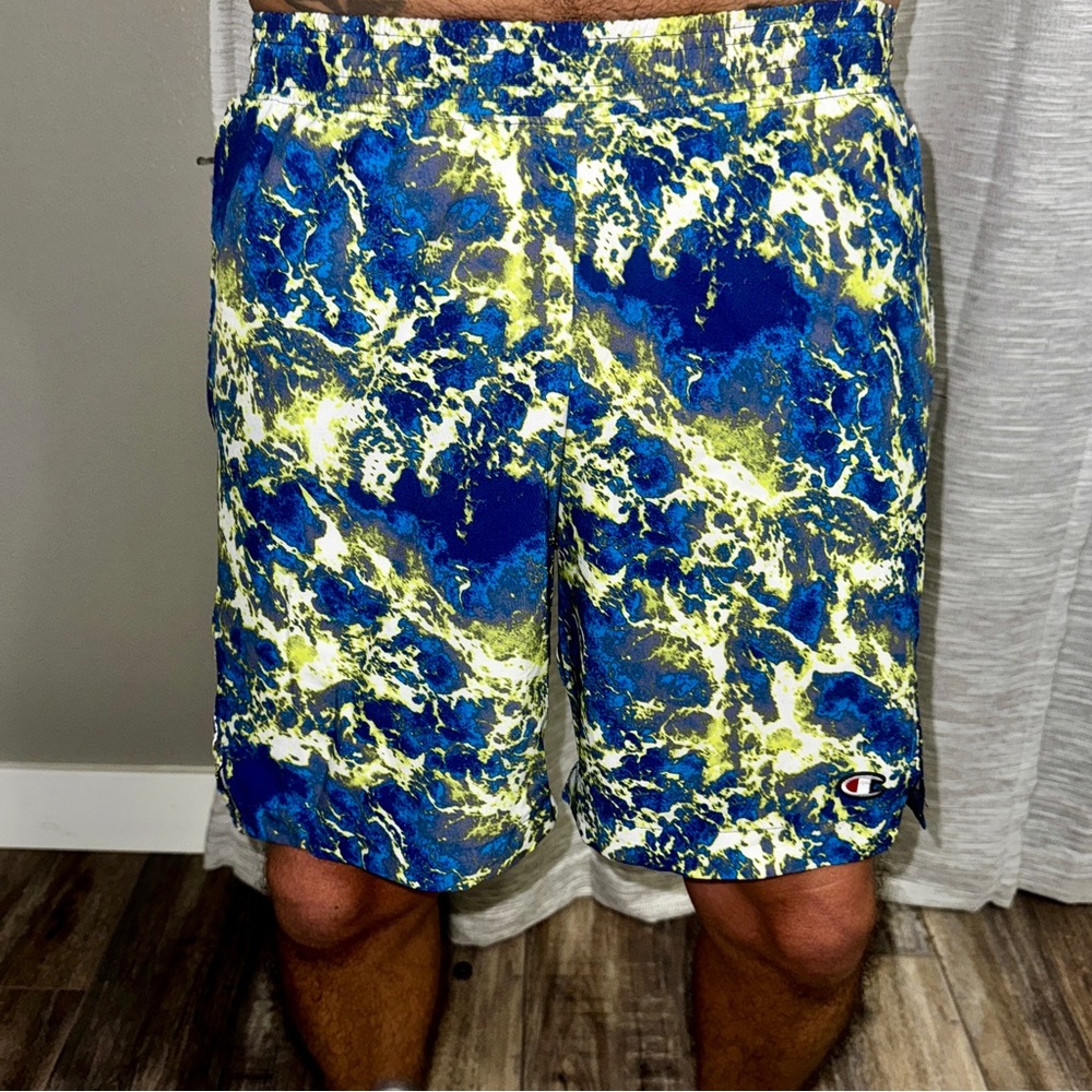 Champion Running Shorts (green & blue)